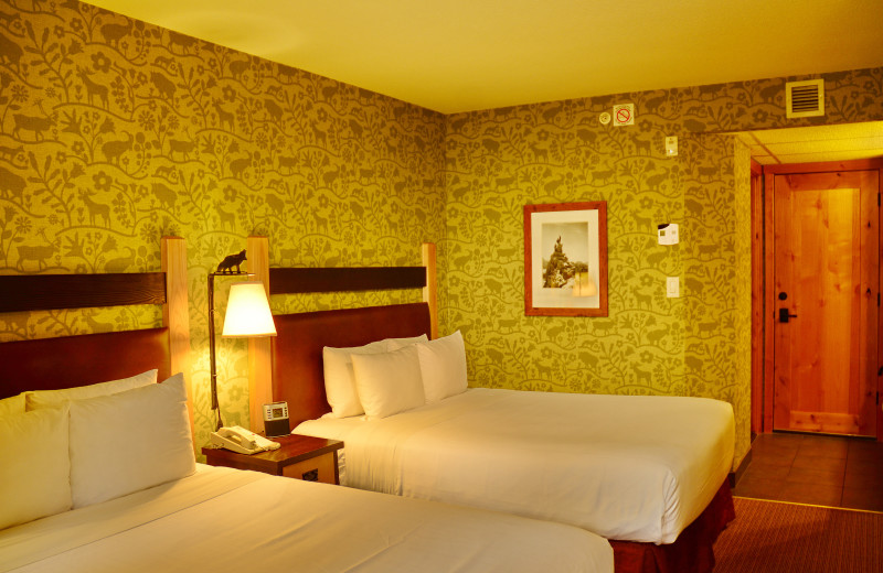 Guest room at The Fox Hotel & Suites in Banff.