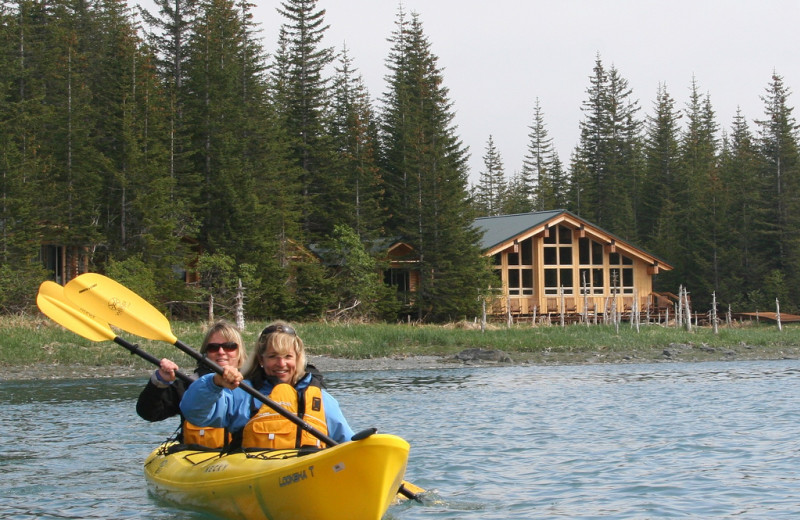 Kayaking at Kenai Fjords Glacier Lodge.