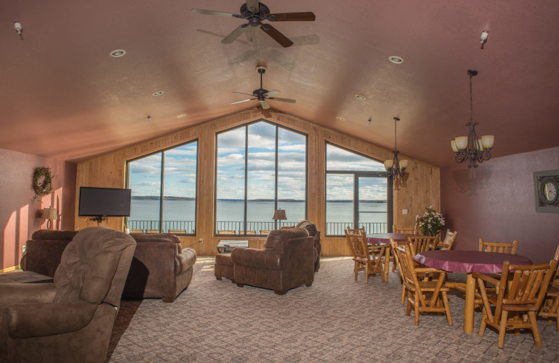 Guest living room at Hiawatha Beach Resort.