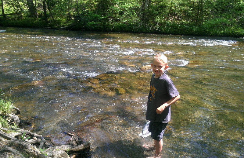 Creek fishing at Cabin Fever Vacations.