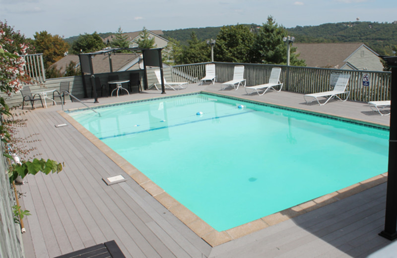 Outdoor pool at Treehouse on the Lake.