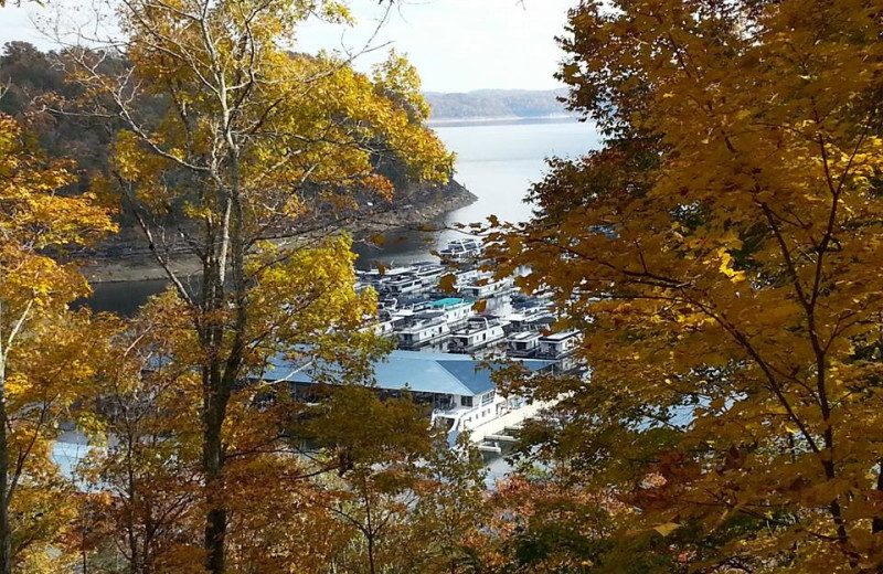 View of lake at Jamestown Resort and Marina.