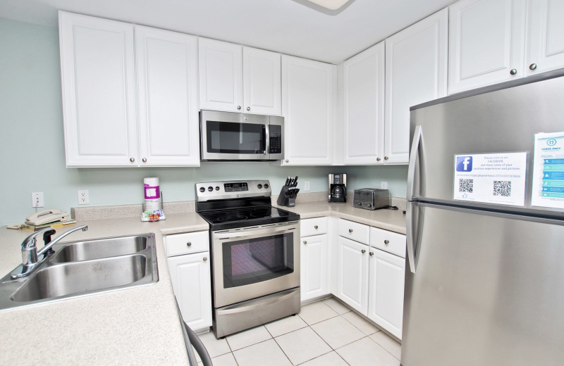 Rental kitchen at Paradise Gulf Properties.