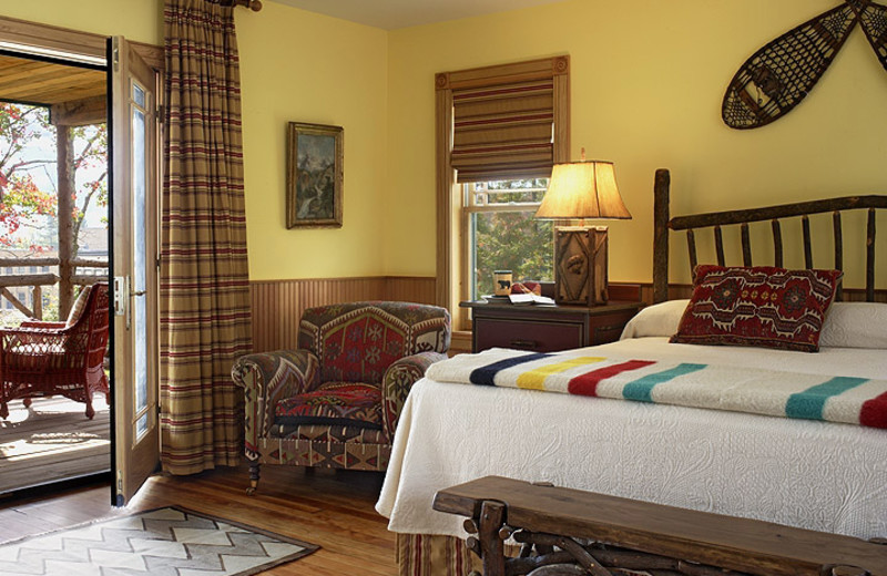 Guest bedroom with balcony at Hotel Mountain Brook.