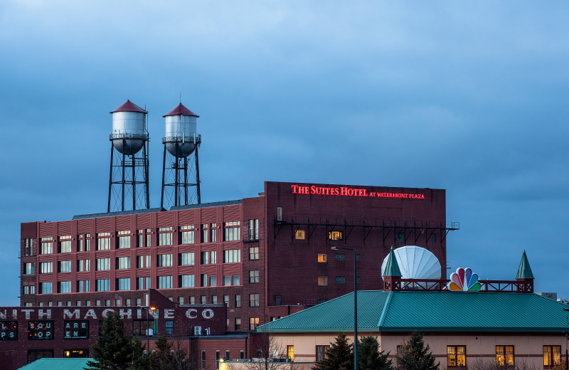 Exterior view of The Suites Hotel at Waterfront Plaza.