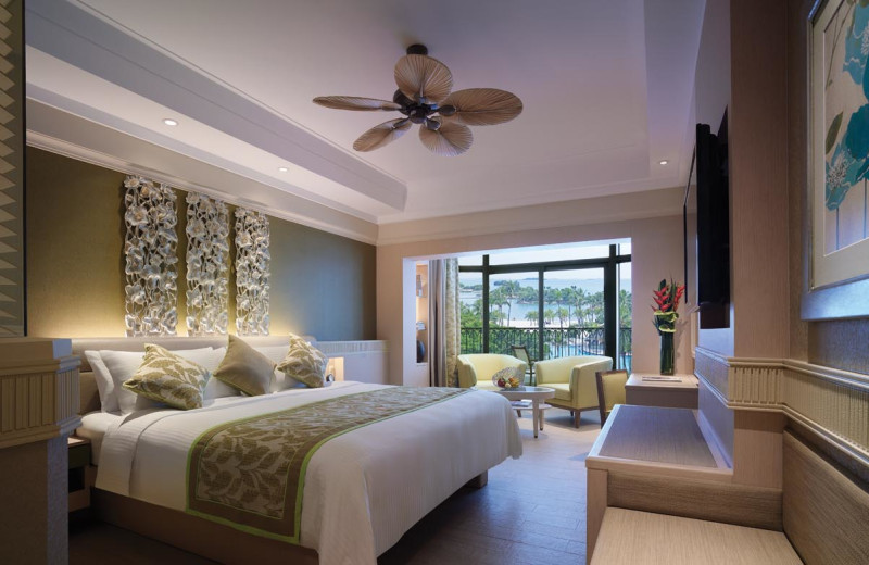 Guest room at Shangri-La's Rasa Sentosa Resort-Singapore.