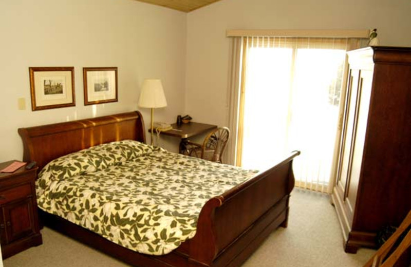 Guest bedroom at The Lodge Resort Hotel.