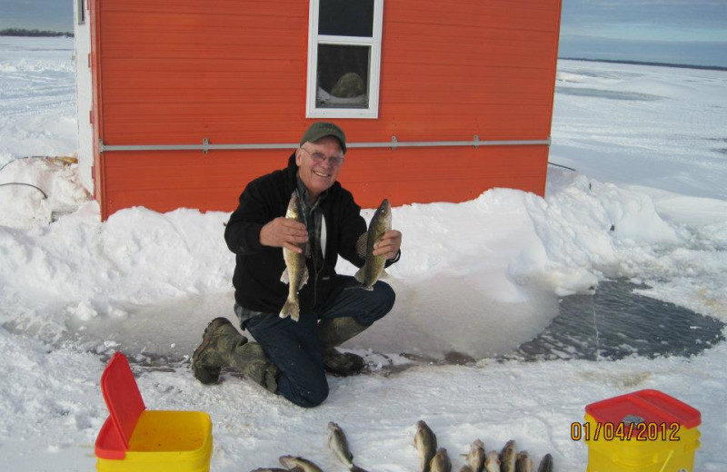 Ice fishing at Angle Outpost Resort & Conference Center.