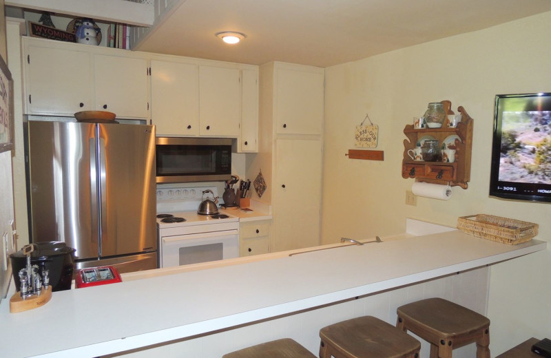 Rental kitchen at Seasons 4 Condominium Rentals.