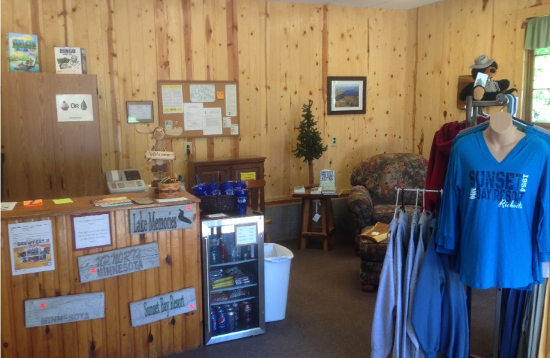 Gift shop at Sunset Bay Resort.