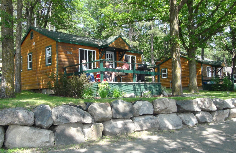 Cabin exterior at Moonlight Bay Resort.