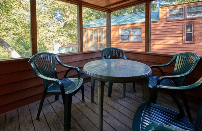 Cabin porch at MarVal Resort.