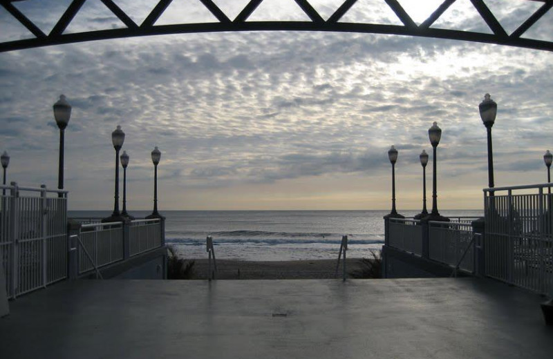 Beach view at Holiday Inn Suites Ocean City.