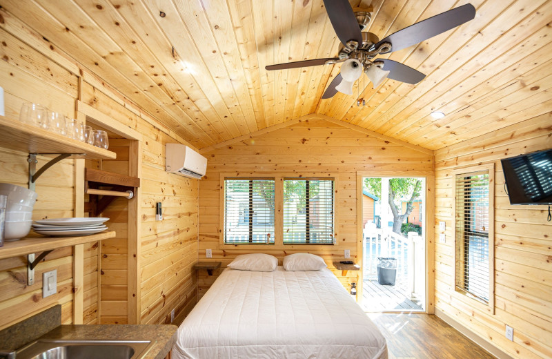 Cabin interior at Yogi Bear's Jellystone Park Tower Park.