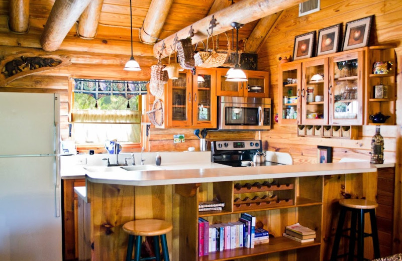 Rental kitchen at Hill Country Premier Lodging.