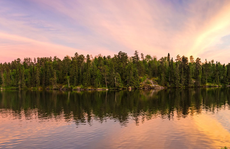 Lake sunset at Dogtooth Lake Resort.