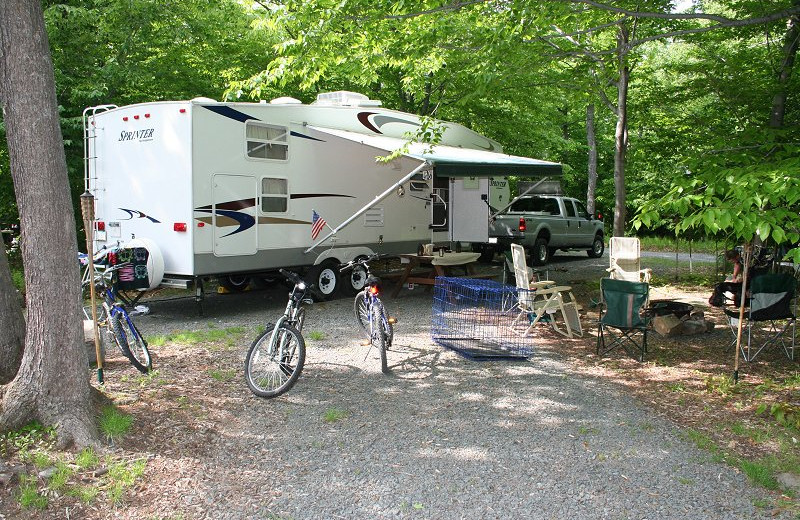 RV campsite at Hemlock Campground & Cottages.