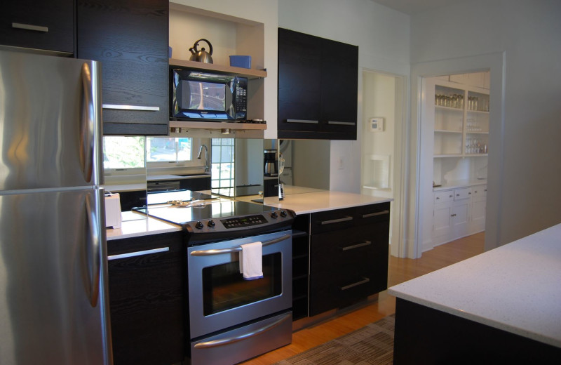 Guest kitchen at BCA Furnished Apartments.