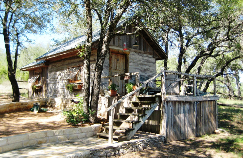 Exterior view of Chanticleer Log Cabin.