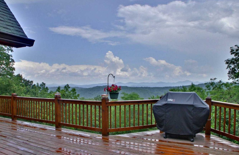 Deck view at Southern Comfort Cabin Rentals.