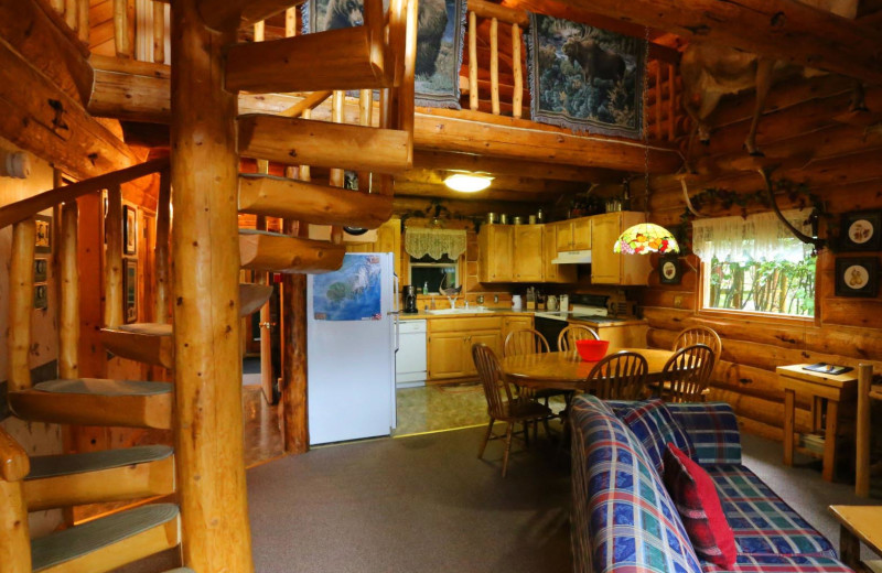 Cabin kitchen at Bear Paw Adventure.