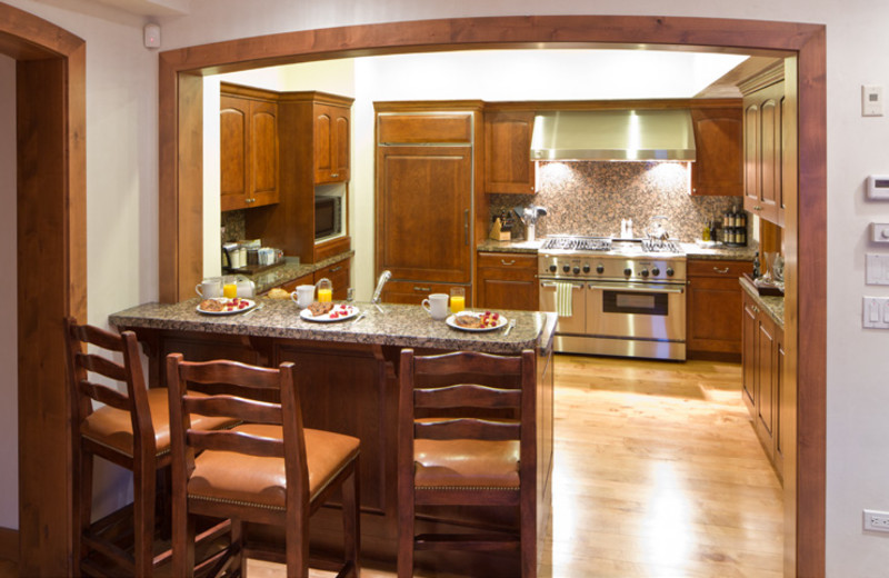 Rental kitchen at Aspen Luxury Vacation Rentals.