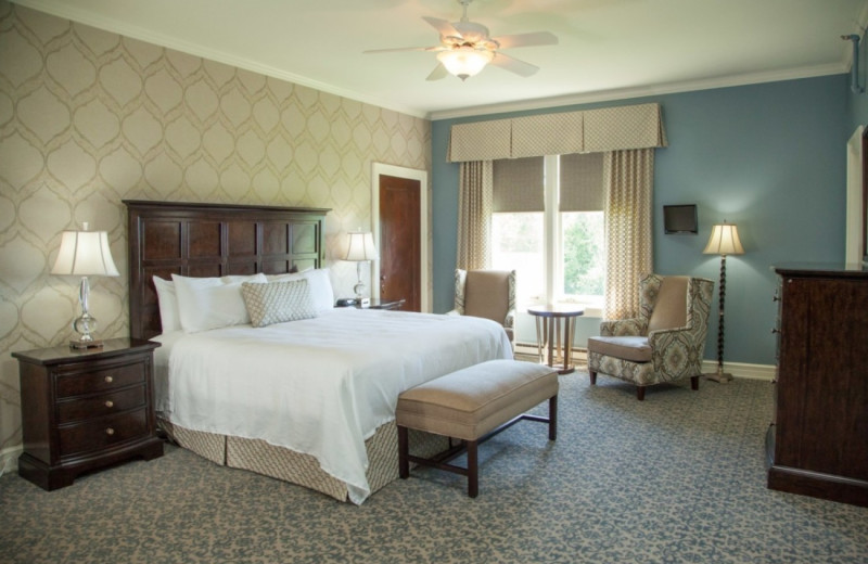 Guest room at The Inn at Stonecliffe. 