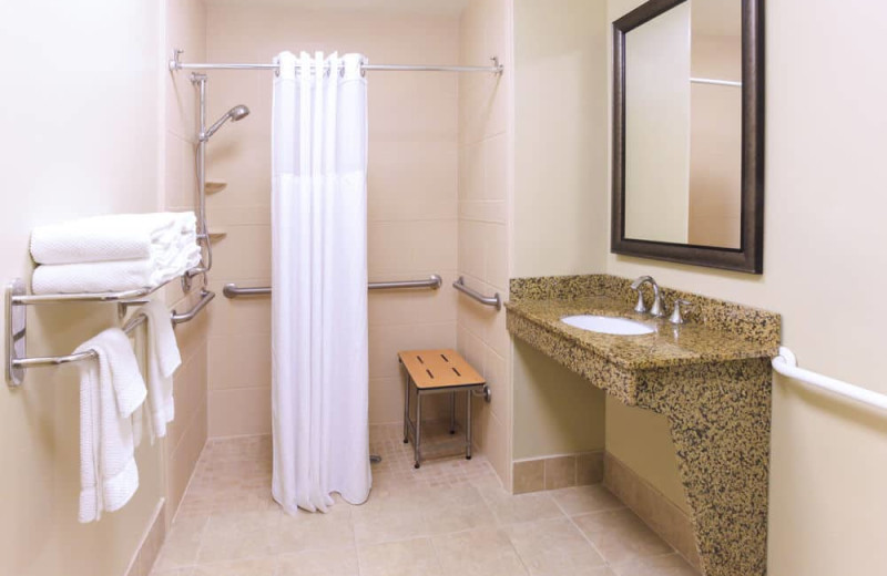 Guest bathroom at Staybridge Suites Naples-Gulf Coast.