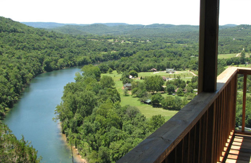 River view at Can-U-Canoe Riverview Cabins.