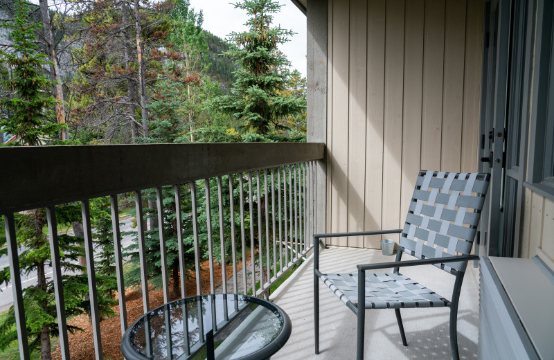 Guest balcony at Tunnel Mountain Resort