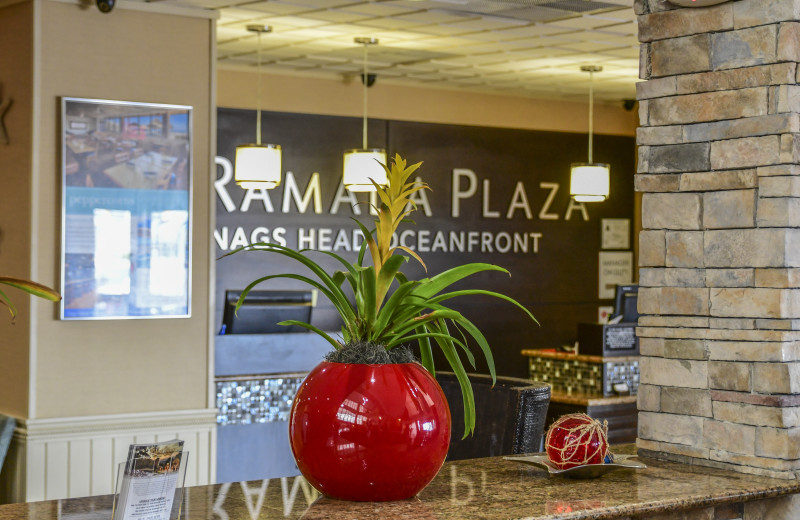 Reception desk at Ramada Plaza Nags Head Oceanfront.