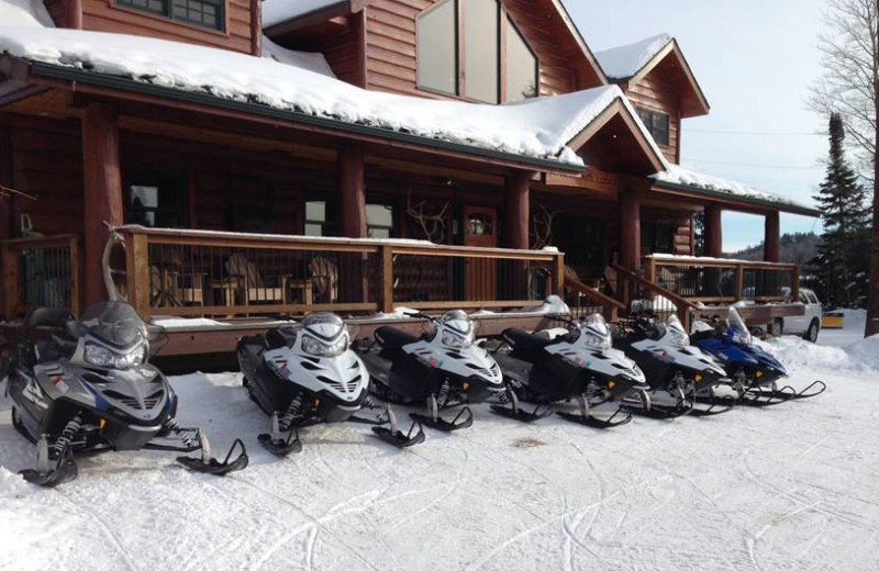 Snowmobiling at Hungry Jack Lodge.