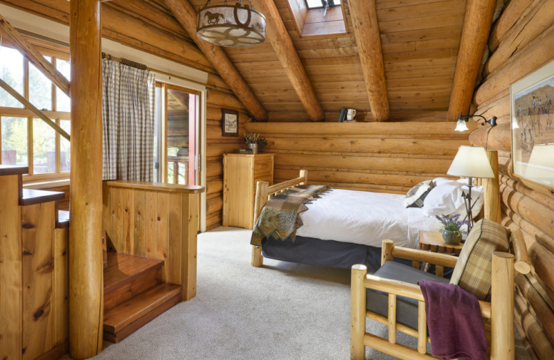 Guest room at Averill's Flathead Lake Lodge.