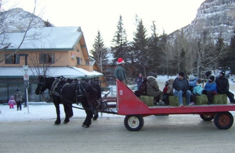 Holiday wagon ride at Douglas Fir Resort & Chalets.