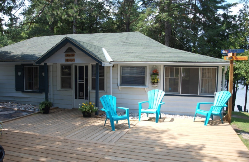 Cabin exterior at Sandy Beach at Otter Lake.