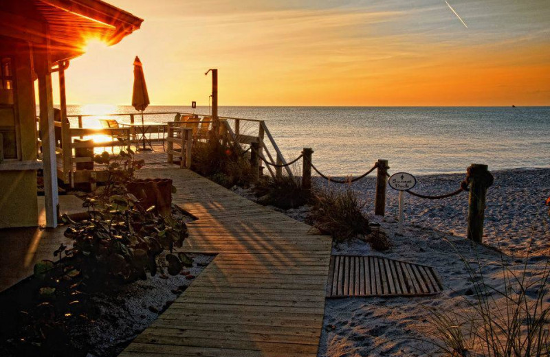 Board walk on the beach at Englewood Beach