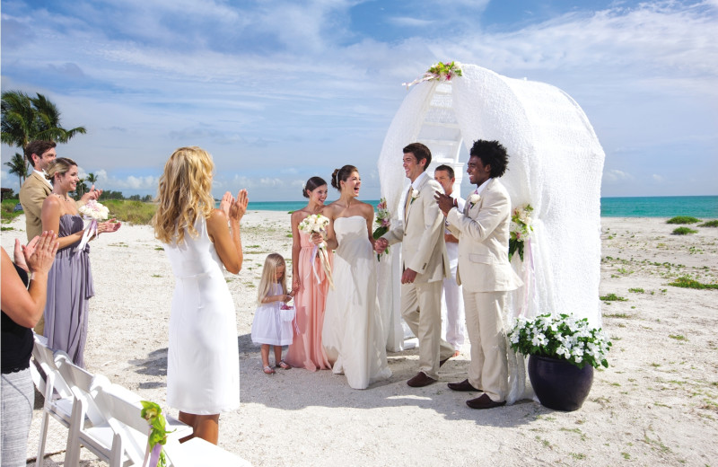 Beach wedding at South Seas Island Resort.