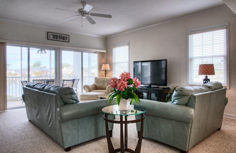 Rental living room at Grand Strand Vacations.