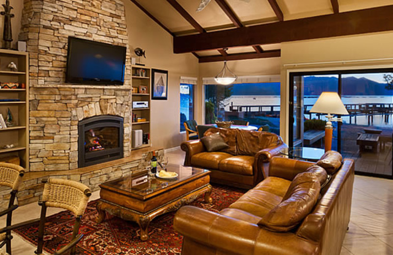 Condo living room at Aston Lakeland Village. 