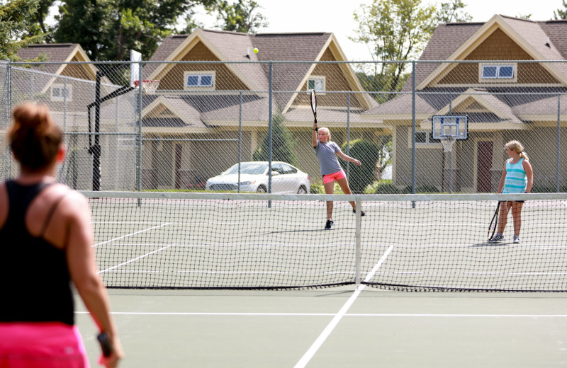 Tennis court at Kavanaugh's Sylvan Lake Resort.