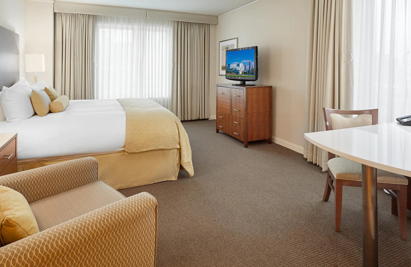 Guest room at InterContinental Suites Hotel Cleveland.