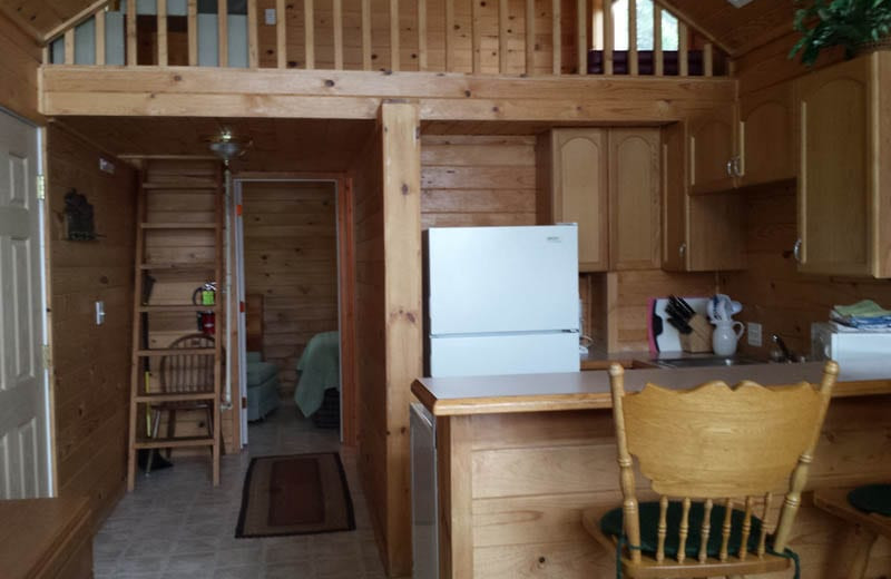 Cabin interior at Silver Beach Resort.
