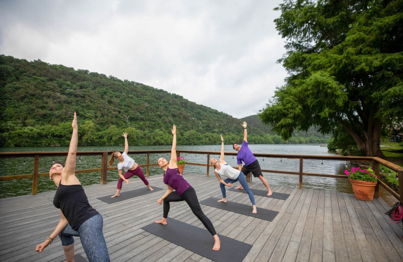 Yoga at Lake Austin Spa Resort.