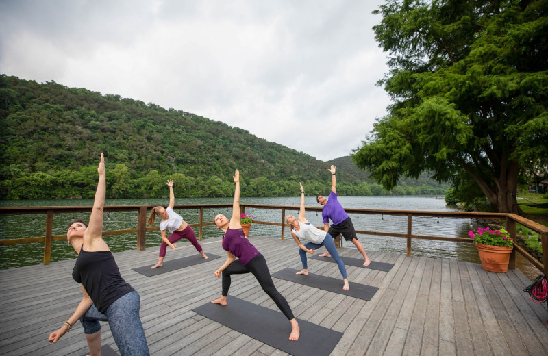 Yoga at Lake Austin Spa Resort.