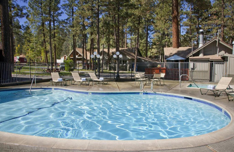 Outdoor pool at The Big Bear Frontier Cabins and Hotel.