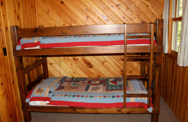 Cabin bedroom at Muskego Point Resort.