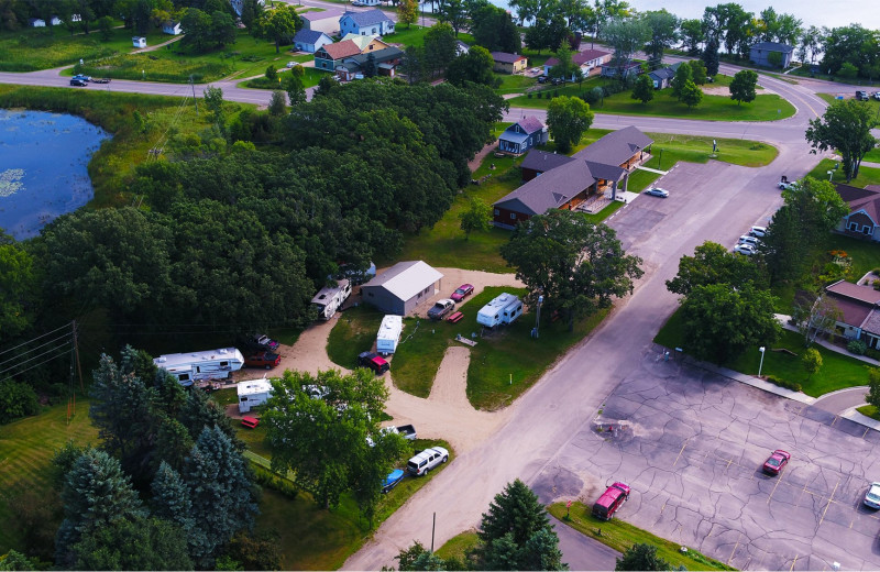 Aerial view of Battle Lake Inn and Suites.