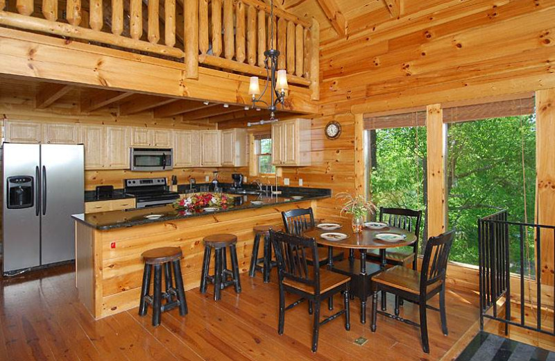 Cabin kitchen at Timber Tops Luxury Cabin Rentals.