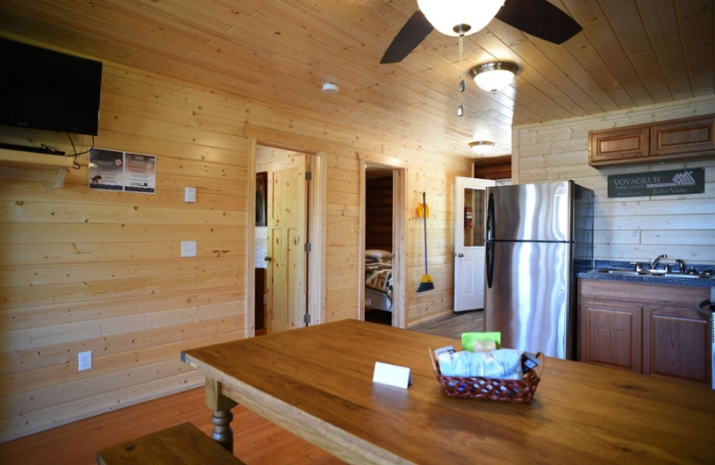 Cabin interior at Voyageur Park Lodge.