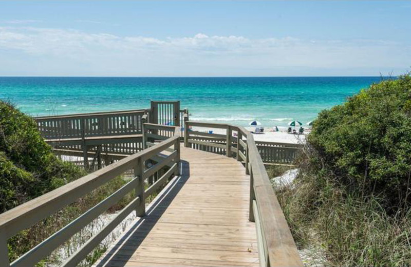 Boardwalk to the beach at Dune Real Estate Company.